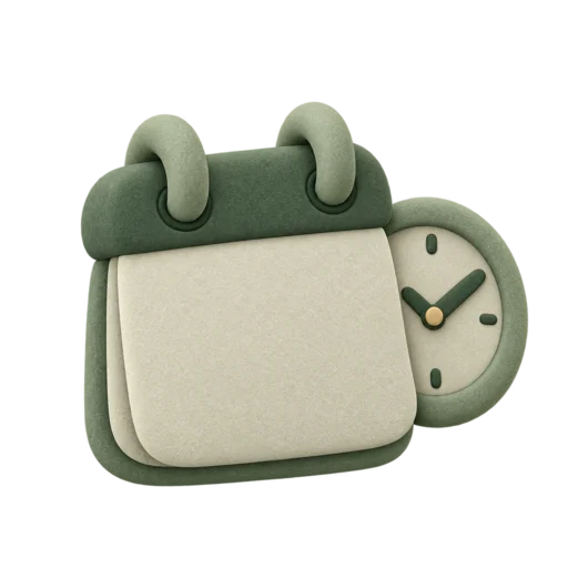Soft clay calendar and clock