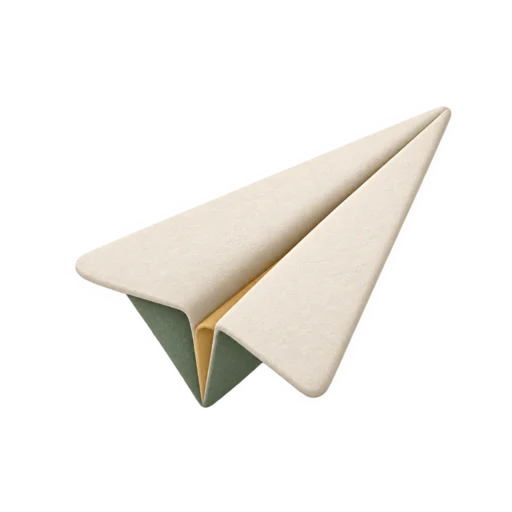 Clay paper plane illustration representing atlas exploration and research